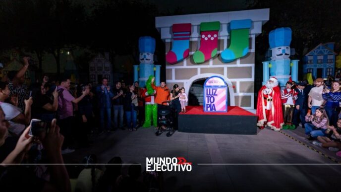 Fiesta de luces en Monterrey: Samuel García inaugura Luztopía 2025 junto a Mariana Rodríguez